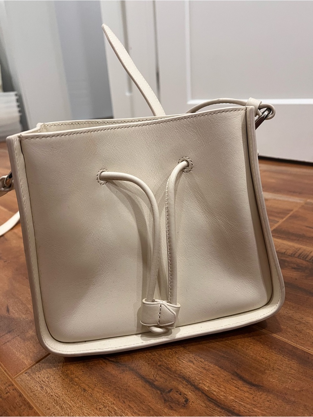 3.1 Phillip Lim Cream Drawstring Crossbody Soleil bucket bag
